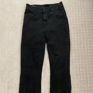 MOTHER HUSTLER ANKLE FRAY JEANS SIZE 25 - BLACK